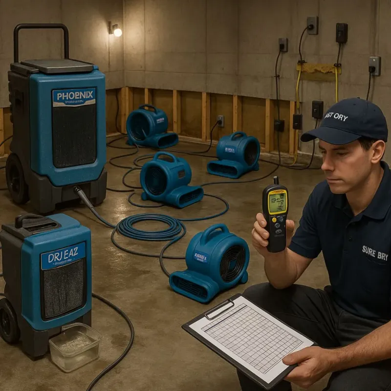 Structural Drying and Dehumidification process in Washington County, IL